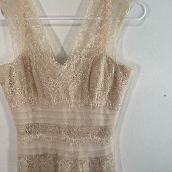 BCBGmaxazria Aglaia Vanilla Tiered Lace Ruffle Mini Dress 2 - Picture 6 of 16